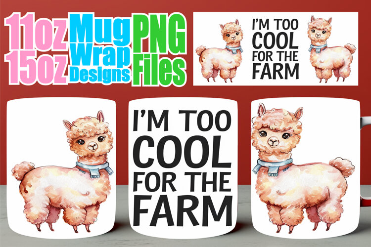Inviting moments 11oz 15oz mug wrap, Funny Animals example image 1
