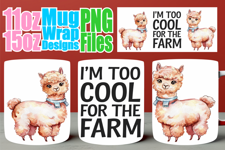 Inviting moments 11oz 15oz mug wrap, Funny Animals