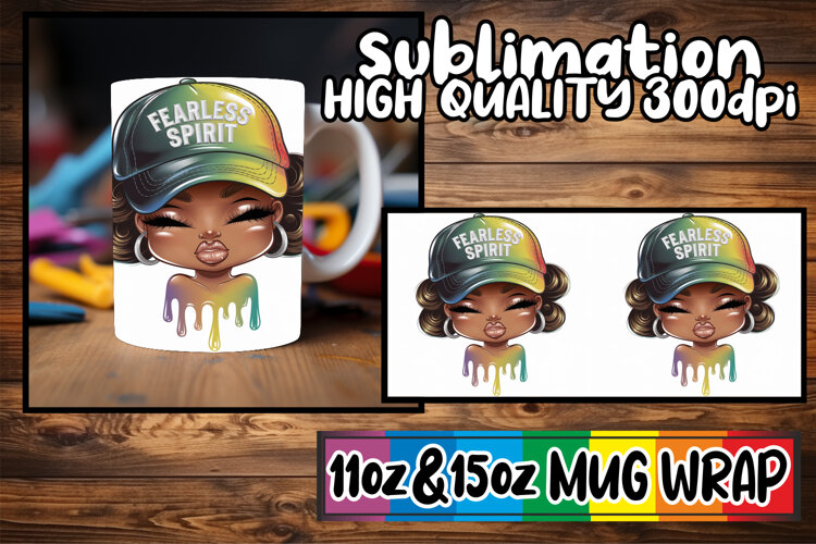 Sweet escapes 11oz 15oz sublimation wrap, Black Woman example image 1
