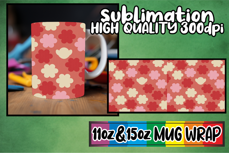 Serene sunsets 11oz 15oz sublimation wrap, Valentine's Patte