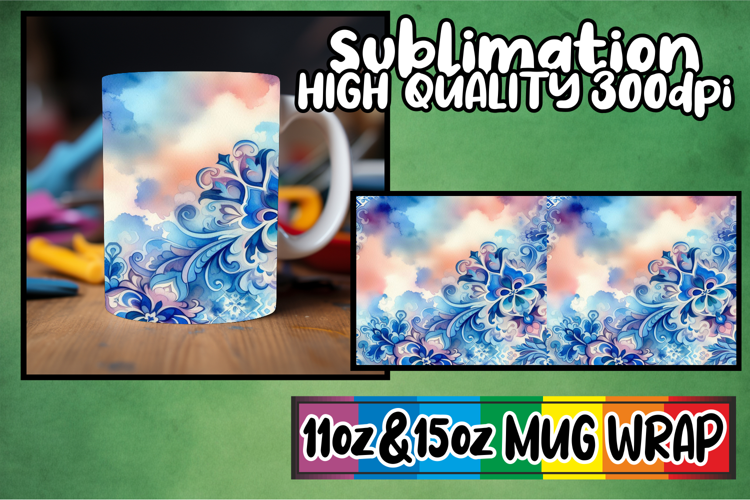 Refreshing days sublimation print wrap, Watercolor Pattern