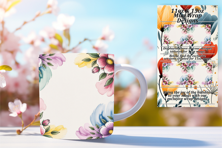 FRESH PNG for 11oz Mug Wrap , Flowers