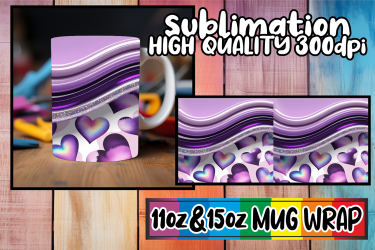 Radiant mornings sublimation mug wrap, Pattern