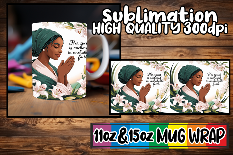 Wholesome days 11oz 15oz sublimation wrap, Praying Woman