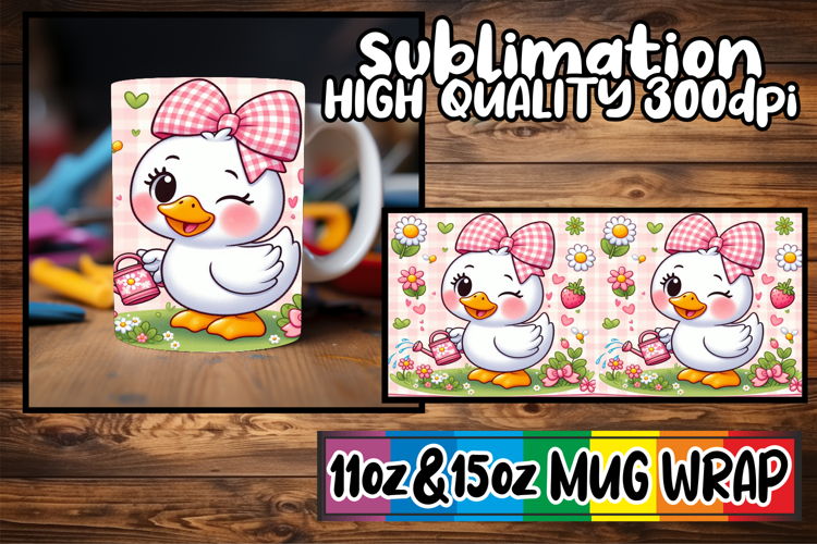 Bright journeys sublimation mug wrap, Cute Goose
