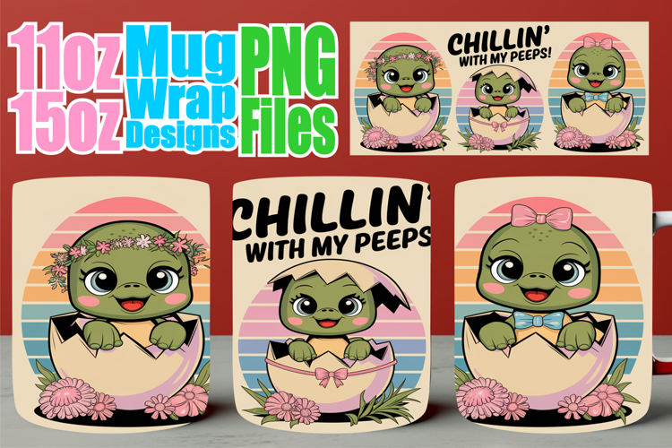 Bright smiles sublimation mug wrap, Easter