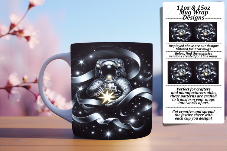 Sweet 15oz Mug Wrap Png Design , Astronaut