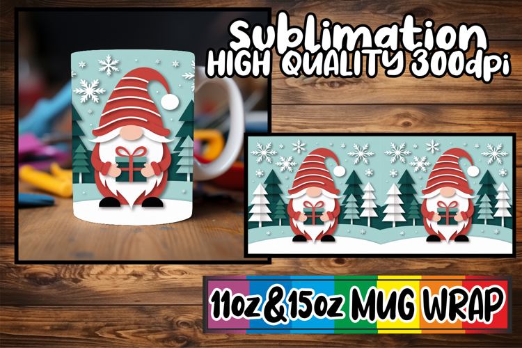 Enchanted evenings 11oz 15oz sublimation wrap, Gnomes