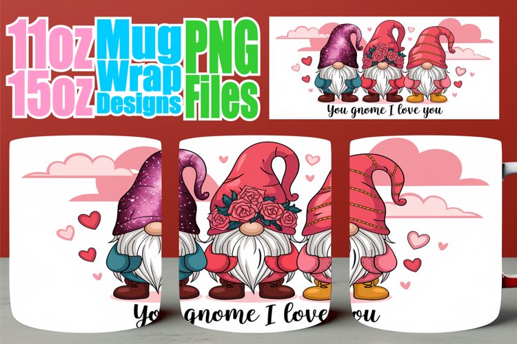 Bright beginnings 11oz 15oz sublimation wrap, Love Gnome