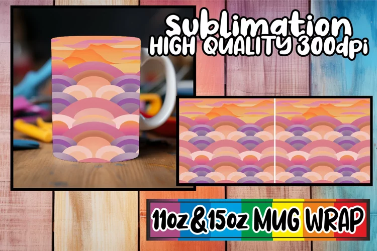Abstract Spring Garden Mug Wrap Sublimation 11oz 15oz