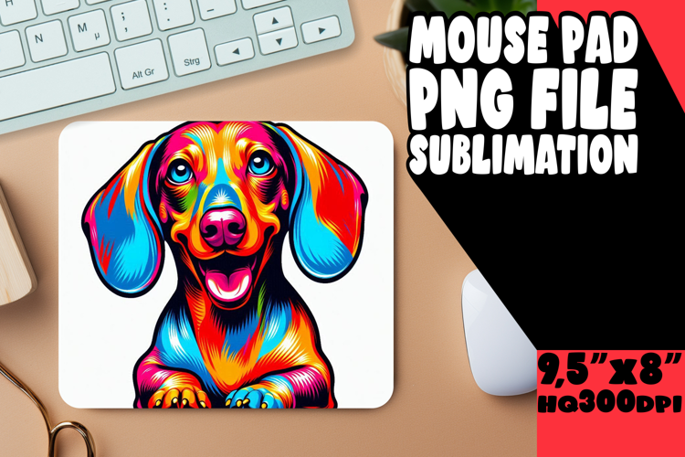 Bright MOUSE PAD Sublimation Art, Dog