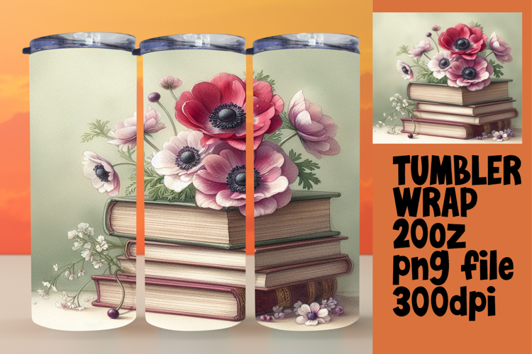 20oz Tumbler Template for Unique Gifts , Books