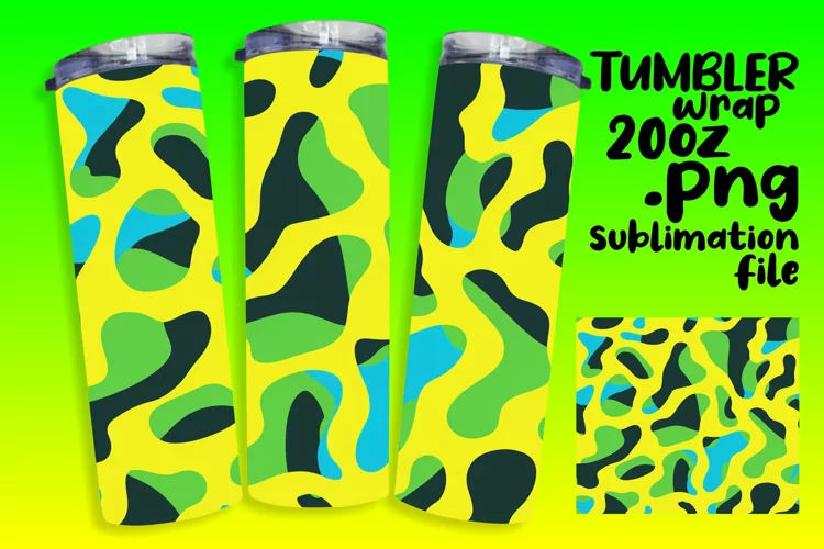 Neon Serenity Sublimation Patterns 20oz