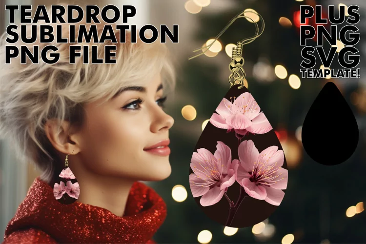 Blossom Beauty Teardrop Earring Sublimation - Chic Style