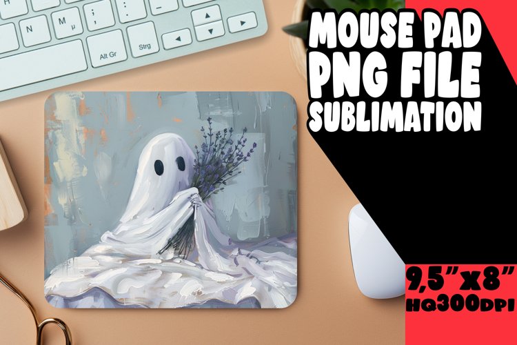Cute Ghosts Mouse Pad for Fall Fun PNG