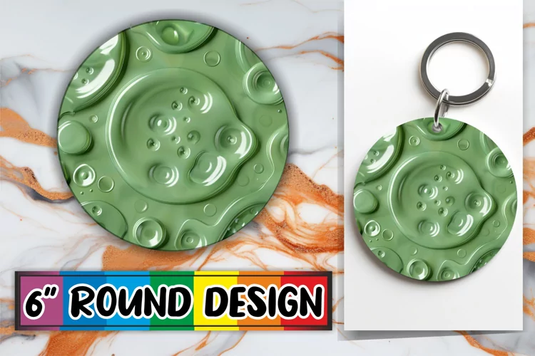 Funky 3D Puff Round Sublimation Circle Designs
