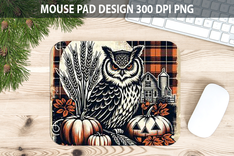 Owl Mouse pad Sublimation - Thanksgiving PNG Design