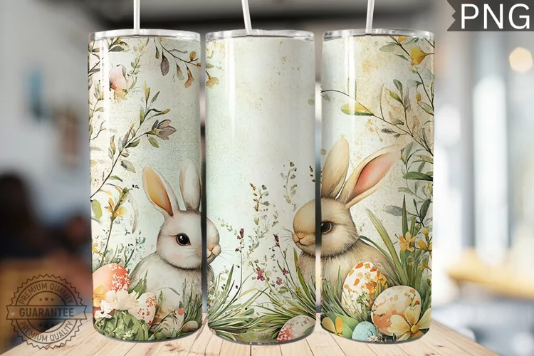 Spring Easter Tumbler Wrap - High Quality 300 Dpi