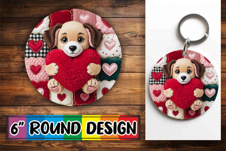 Unique Circle Keychain Magic, Valenines Animals
