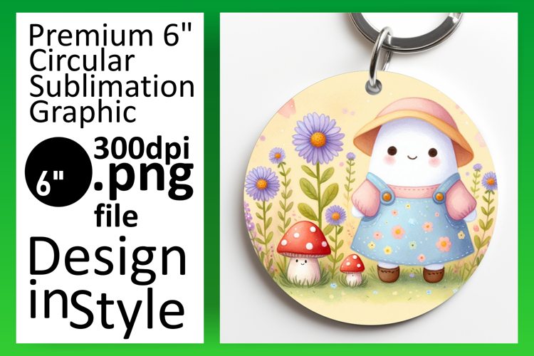 Sophisticated Round Design for Sublimation , Cute Ghost