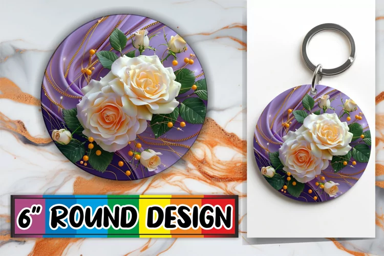 Springtime Charm: 3D Blossom Circle Design