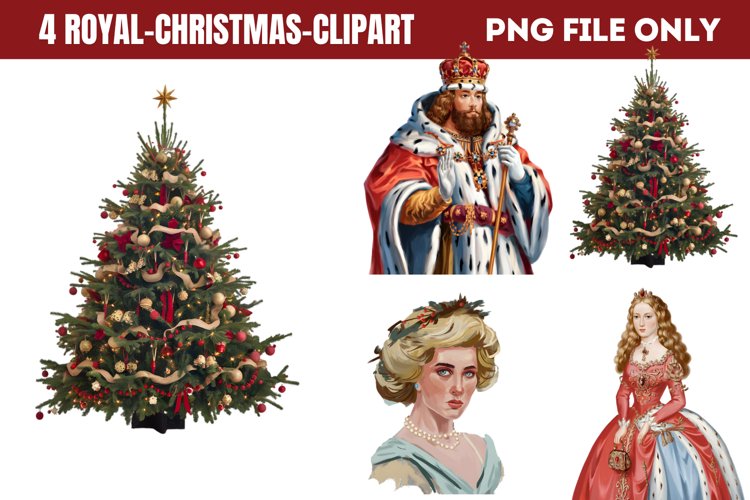 Royal Christmas Clipart Sublimation PNG