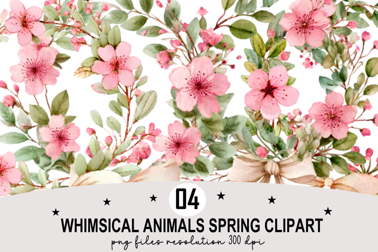 Whimsical Animals Spring Clipart Watercolor png