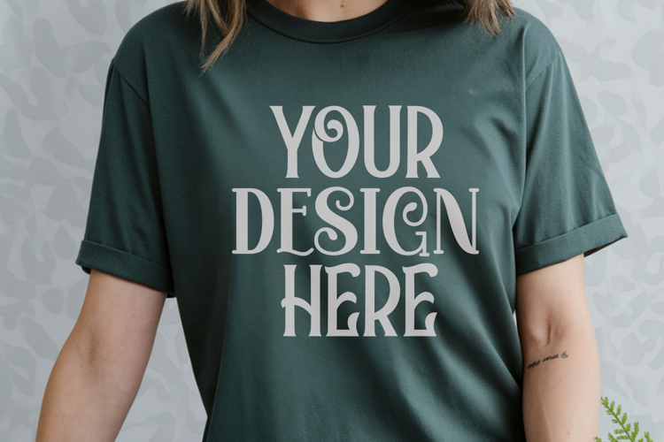 Moss Comfort Colors 1717 Christmas Mockup, CC 1717