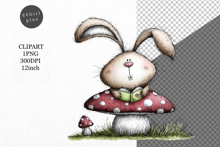 Bunny Clipart, Easter Clipart, Whimsical Clipart,