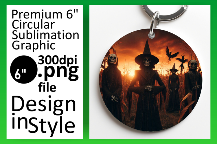 Bright Round Design for Keychains , Horror Halloween