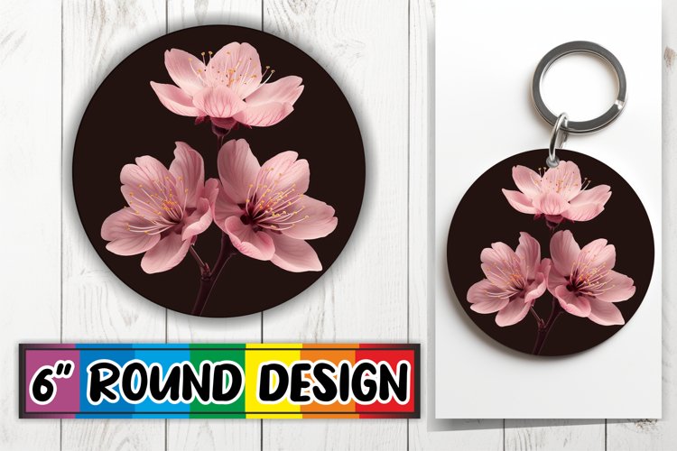 Petal Power: Sublimation Circle Keychain & Car Coaster example image 1