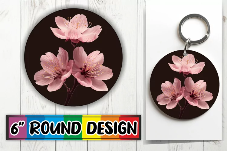 Petal Power: Sublimation Circle Keychain & Car Coaster