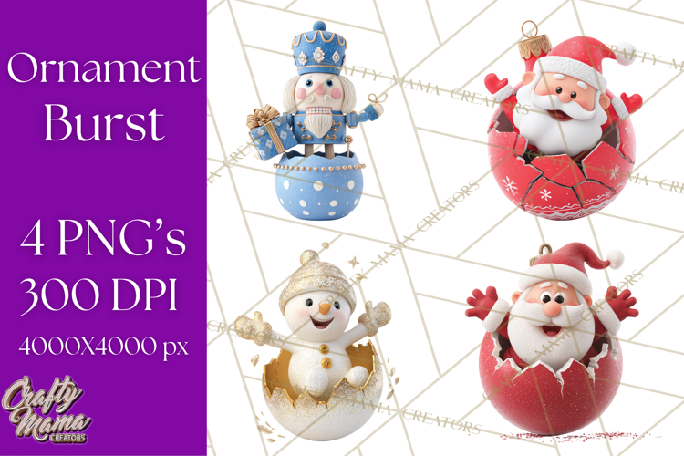 Christmas Ornament Clipart PNG Cute Holiday Illustrations