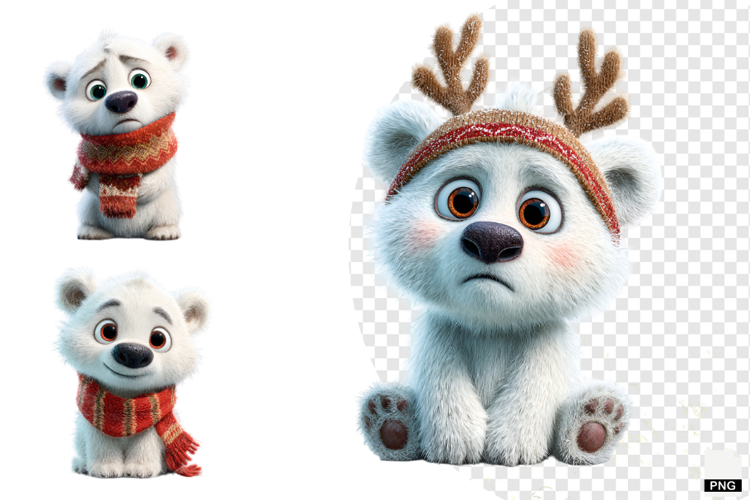 Winter Polar Bear Cub Clipart