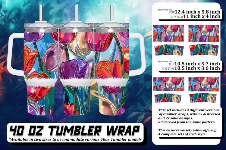Vibrant Blossom Tumbler Design 40oz example image 1
