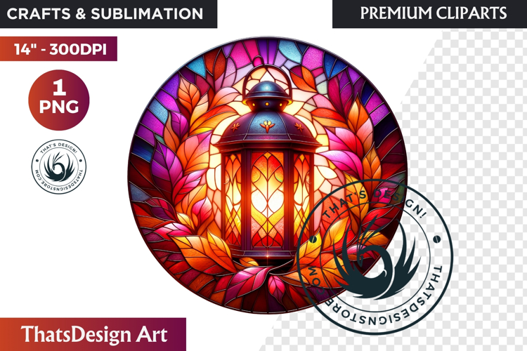 Autumn Stained Glass PNG, Fall Thanksgiving Pumpkin clipart