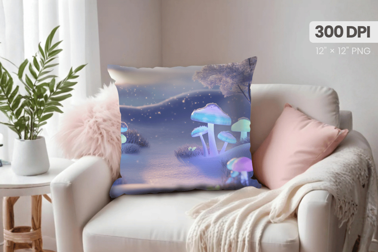 Winter Christmas Wonderland PNG Pillow, Winter Pillow Design