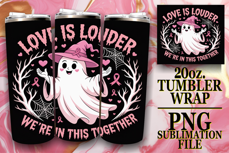 ENCHANTED GIFT 20oz TUMBLER WRAP, Ghost Cancer