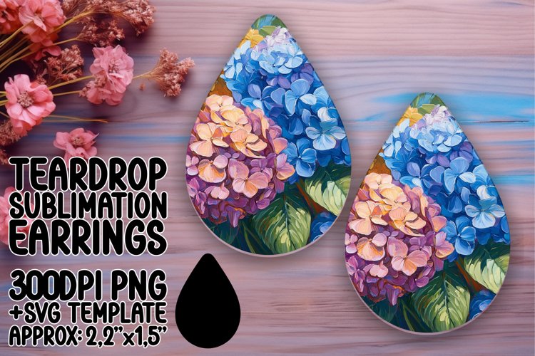 Floral Oil Painting Design for Teardrop Earrings