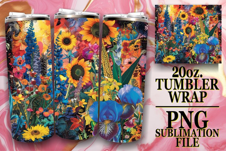 Dynamic Spring Petals Sublimation Tumbler 20oz example image 1