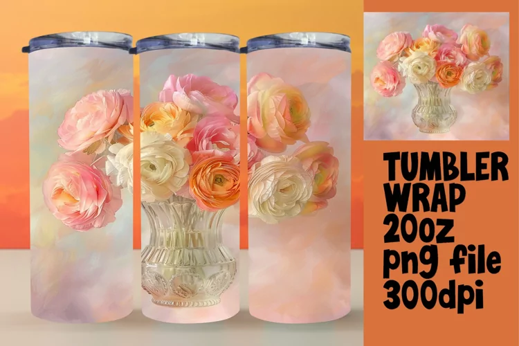 Springtime Radiance 20oz Tumbler Wrap: Blooming Delight