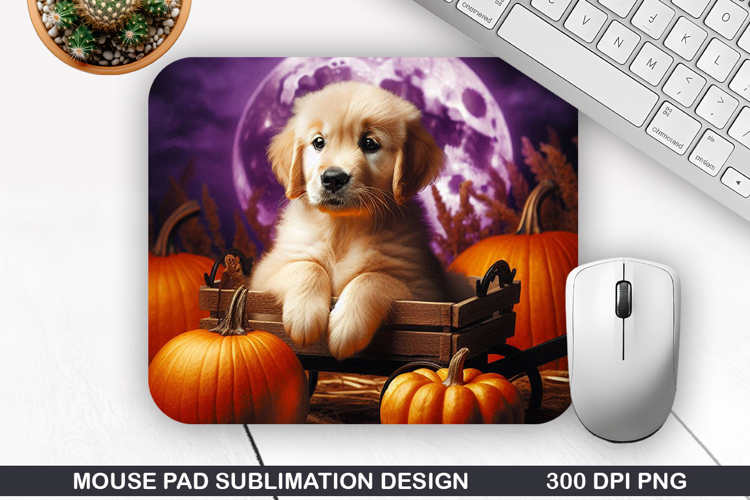 Halloween Dog Mouse Pad Sublimation, Halloween Mouse Pad PNG