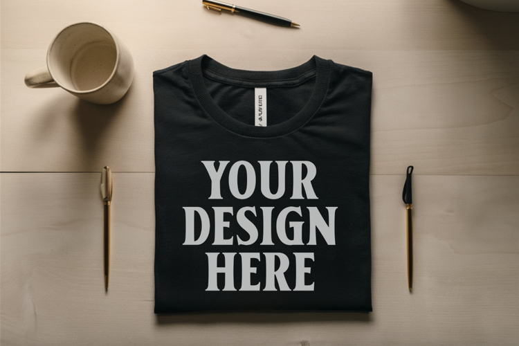 Black Tshirt Mockup Image 24