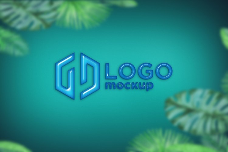 Blue Glossi Logo Mockup Template example image 1