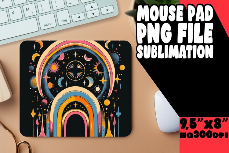 Midnight Mirage Beauty: Sublimation Mouse Pad Artistry example image 1