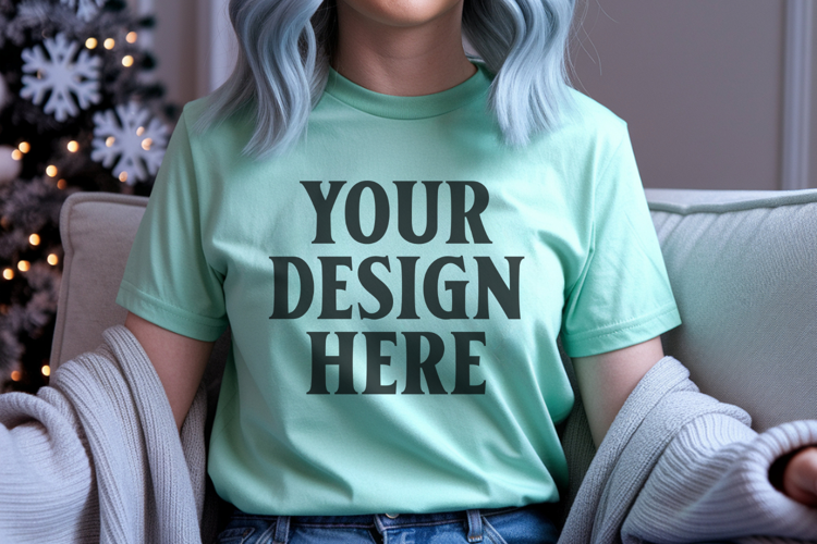 Bay Comfort Colors 1717 Christmas Shirt Mockup, Cozy Mockup