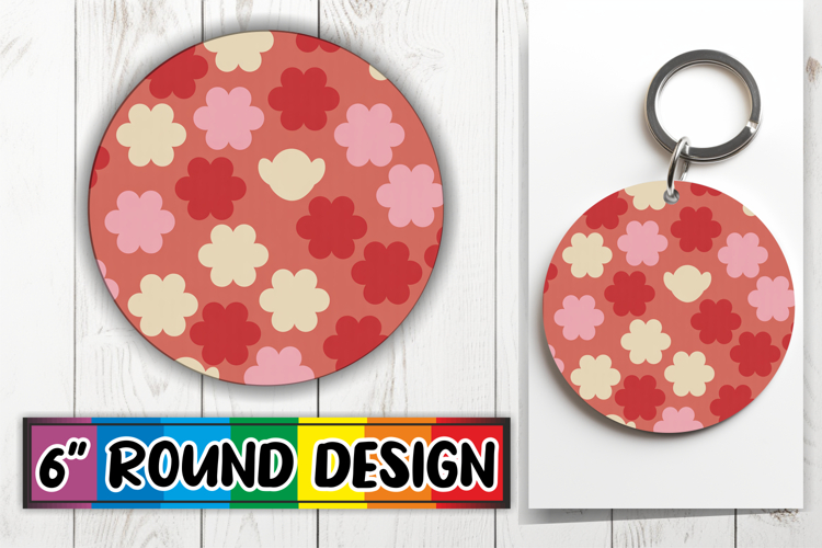 Radiant Circle Coaster Sublimation, Valentines Pattern