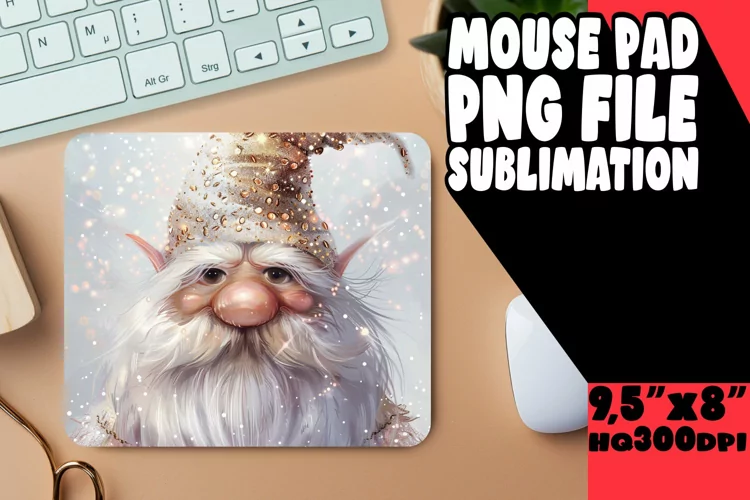 Whimsical Wilderness: Watercolor Gnome Mouse Pad Design
