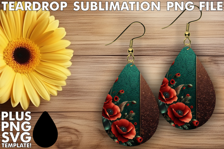 Bright Teardrop Earrings Sublimation, Leopard Prints