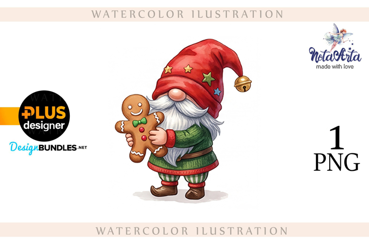 Watercolor Christmas gnomes, Christmas Gnomes